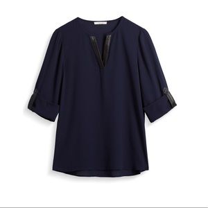 41Hawthorn Woodling Faux Leather Detail Blouse